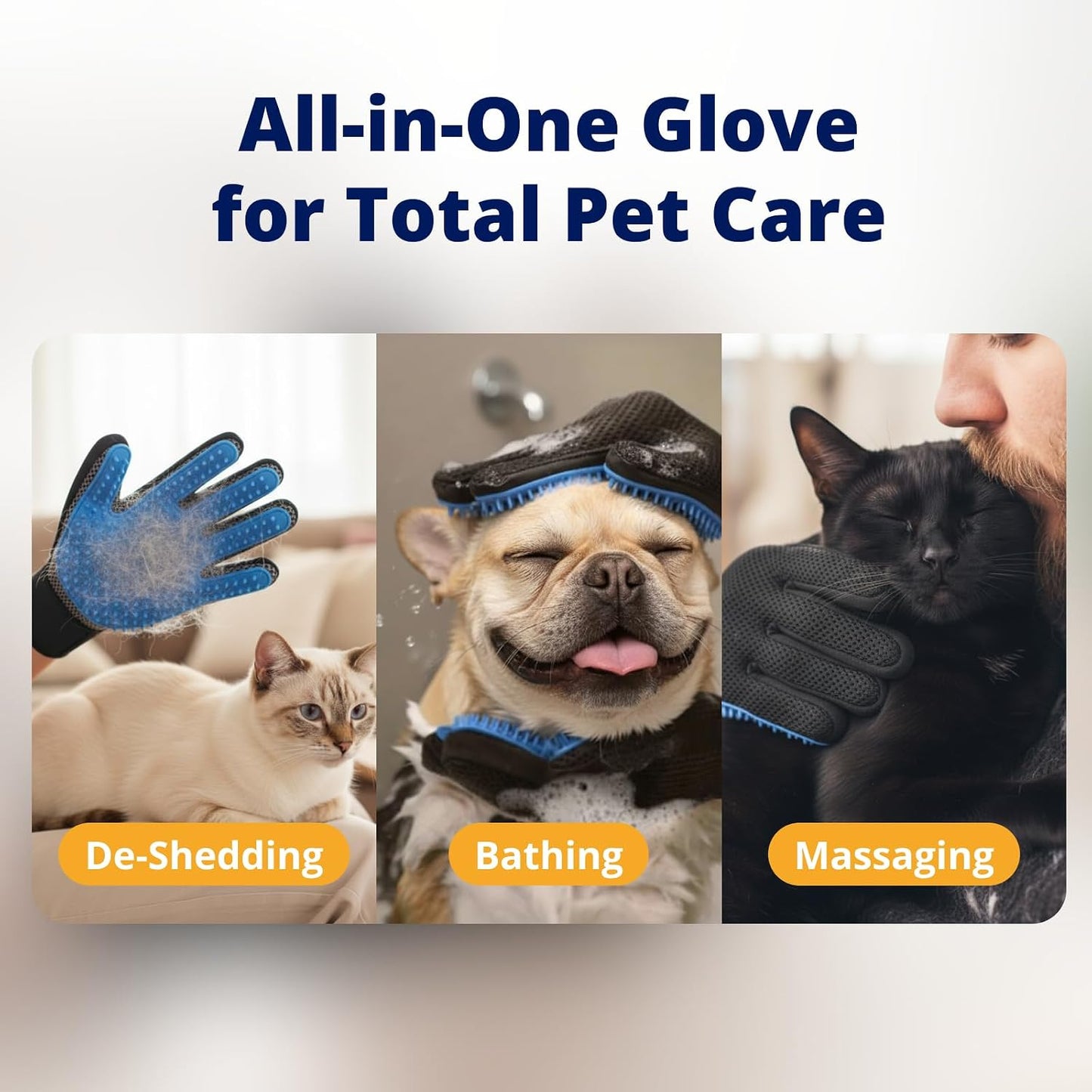 Peeling away collected pet hair from the reusable deshedding tool