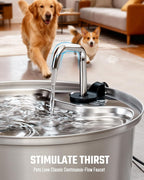 Dog Water Fountain Stainless Steel, 7L/1.8Gal Pet Fountain Water Bowl with Multi-Filtration & Deeper Drinking Aera, Large cat Water Fountain with Water Window & LED, Ultra-Quiet - Image 5