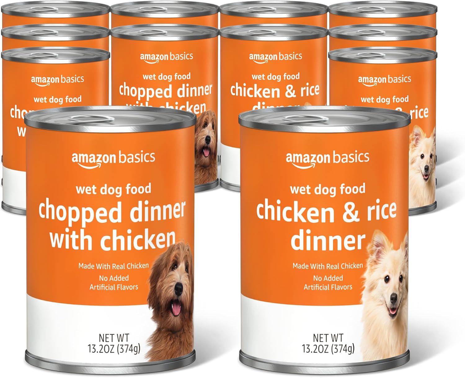 Amazon Basics premium soft dog food variety pack nutrition label view