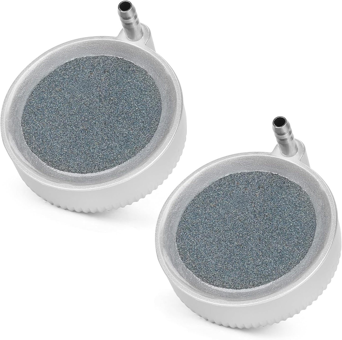 Hygger nano air stone front view showing the white casing and porous disc surface.