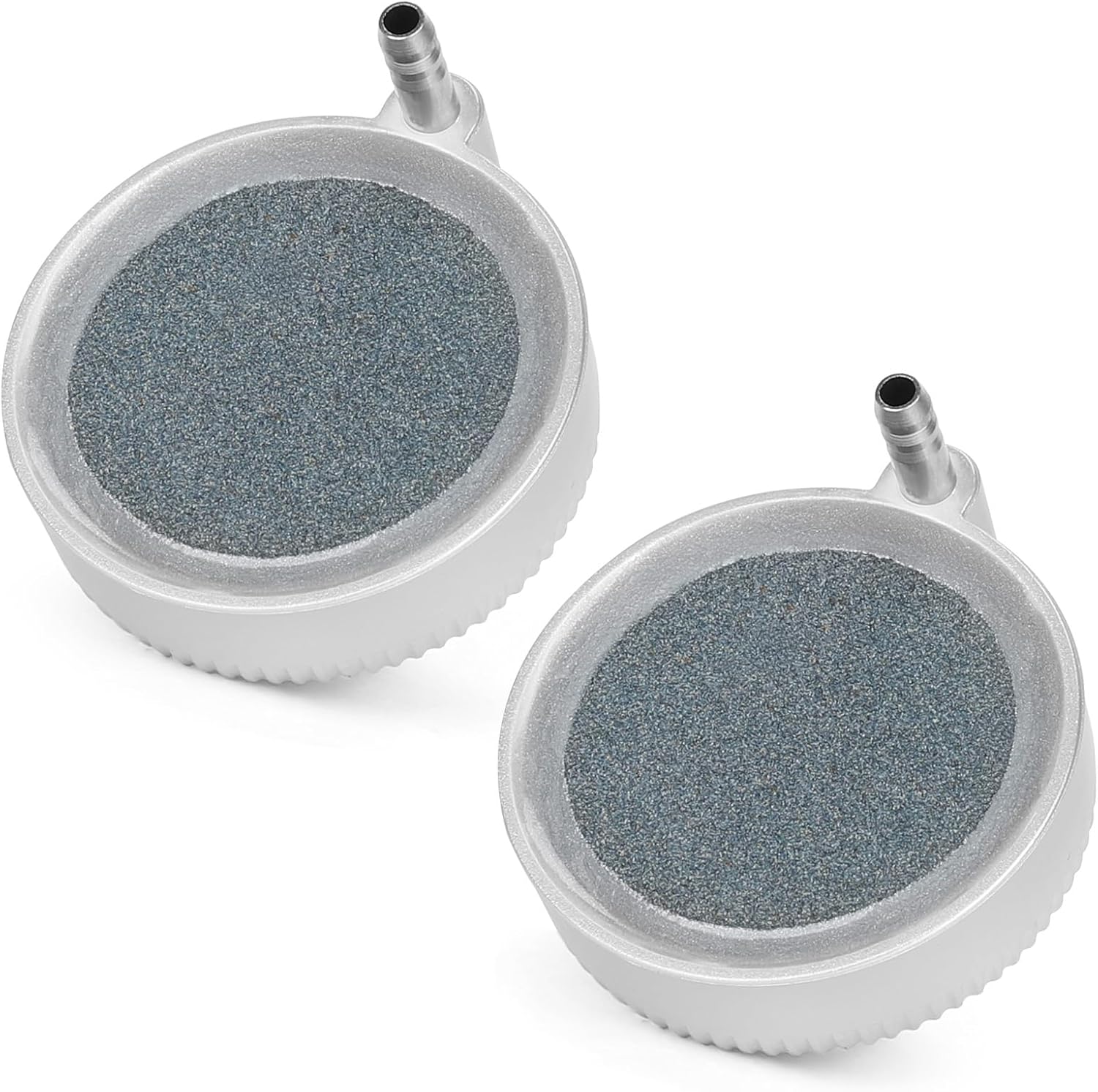 Hygger nano air stone front view showing the white casing and porous disc surface.
