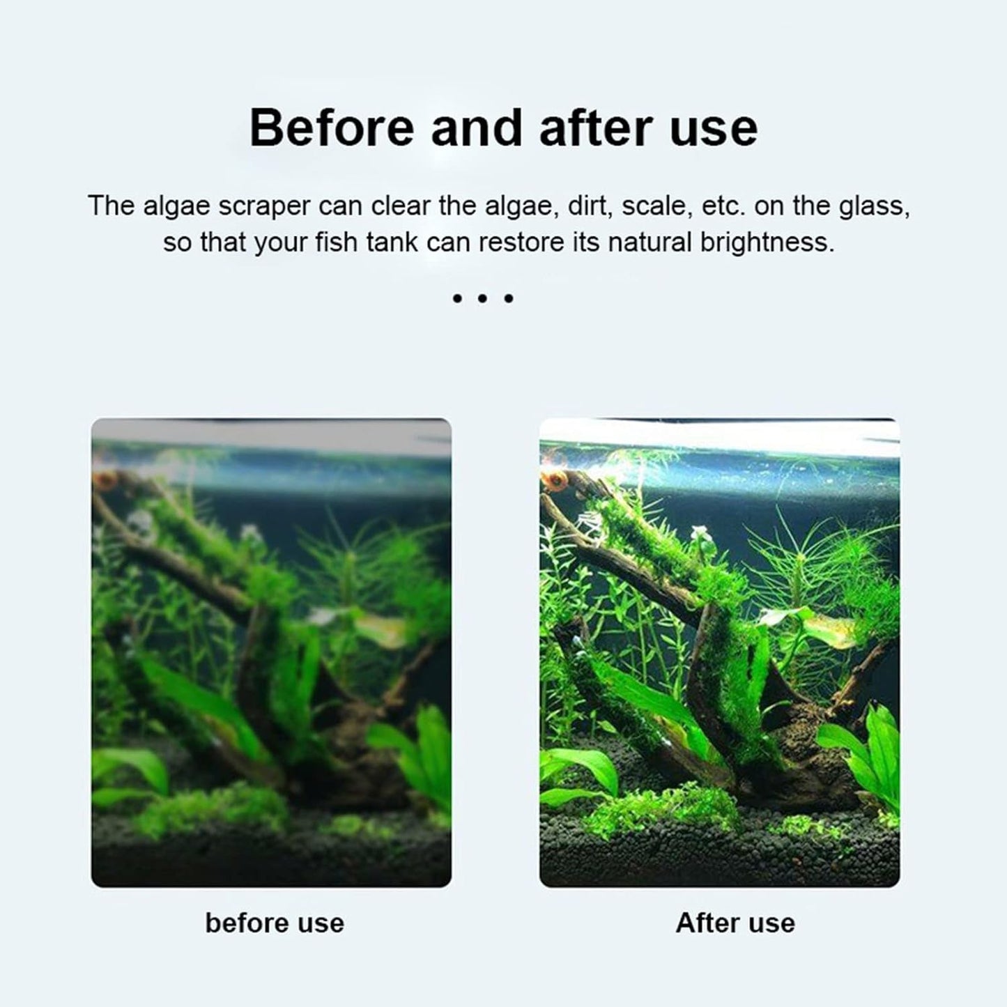 Eighteen inch extended aquarium scraper being held to demonstrate overall length.