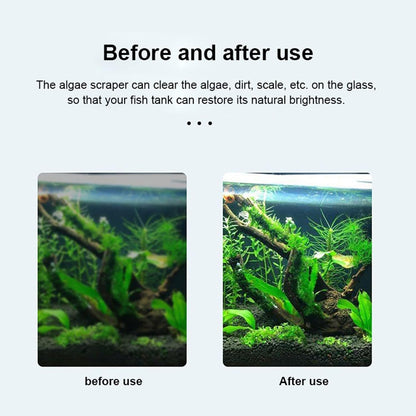 Eighteen inch extended aquarium scraper being held to demonstrate overall length.