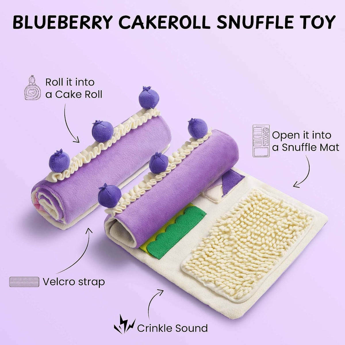 Nocciola dog toy unrolled as snuffle mat