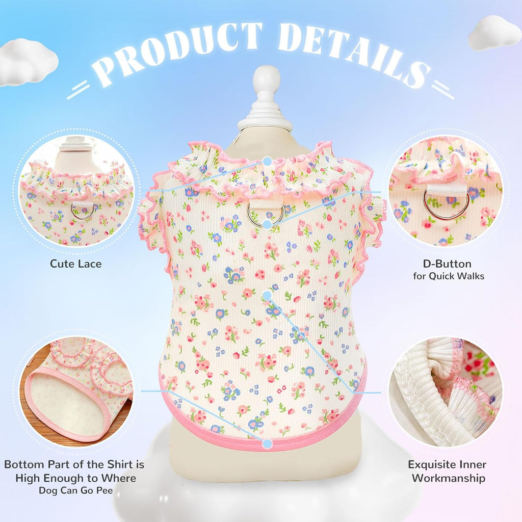 Back view of dog shirt with leash attachment ring