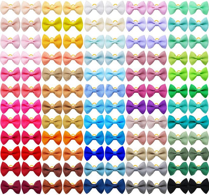 Senniea 100 Piece Pet Hair Bows front view showing vibrant colors