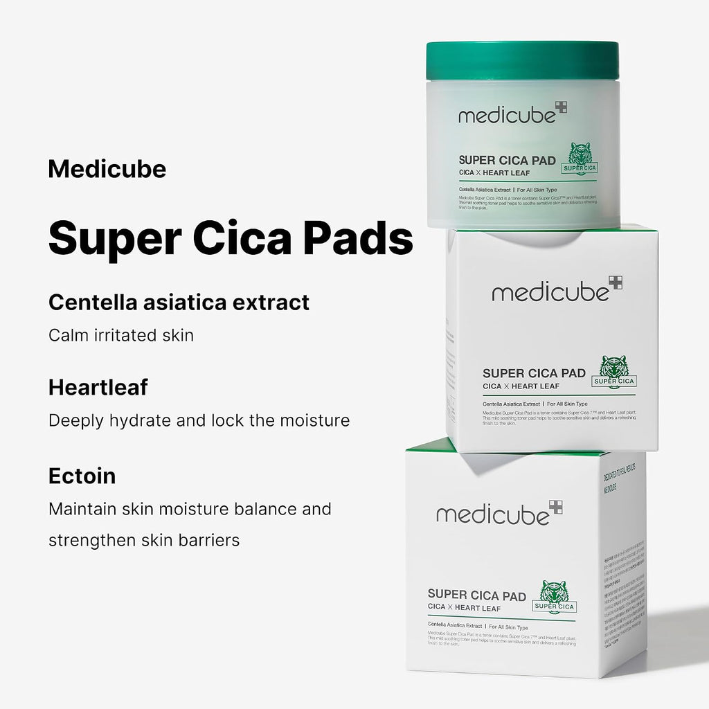 Medicube Super Cica Toner Pads ingredient highlights