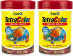 Tetra color enhancing fish food bottle back label information