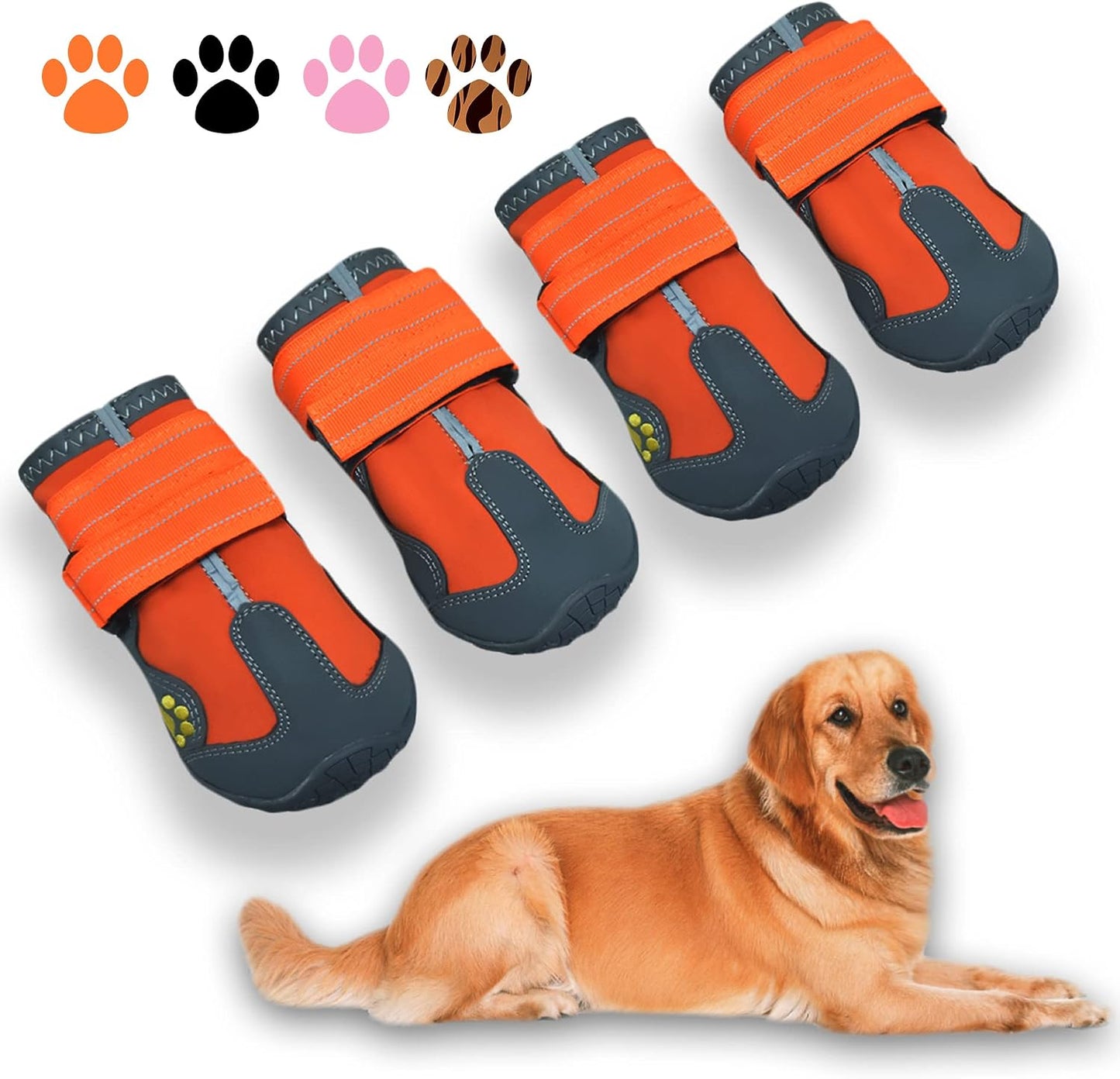XSY&G Dog Boots,Waterproof Dog Shoes,Dog Booties with Reflective Rugged Anti-Slip Sole and Skid-Proof,Outdoor Dog Shoes for Medium to Large Dogs 4Pcs-Size6 - Image 9
