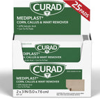 Curad Mediplast 25 pads box front view for corn and wart removal