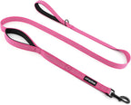 Double Handle Dog Leash 6 FT Reflective 2 Handle Traffic Lead with Padded Grip, Heavy Duty Nylon Leash for Walking Training, for Small Medium Large Dogs, Black - Image 11