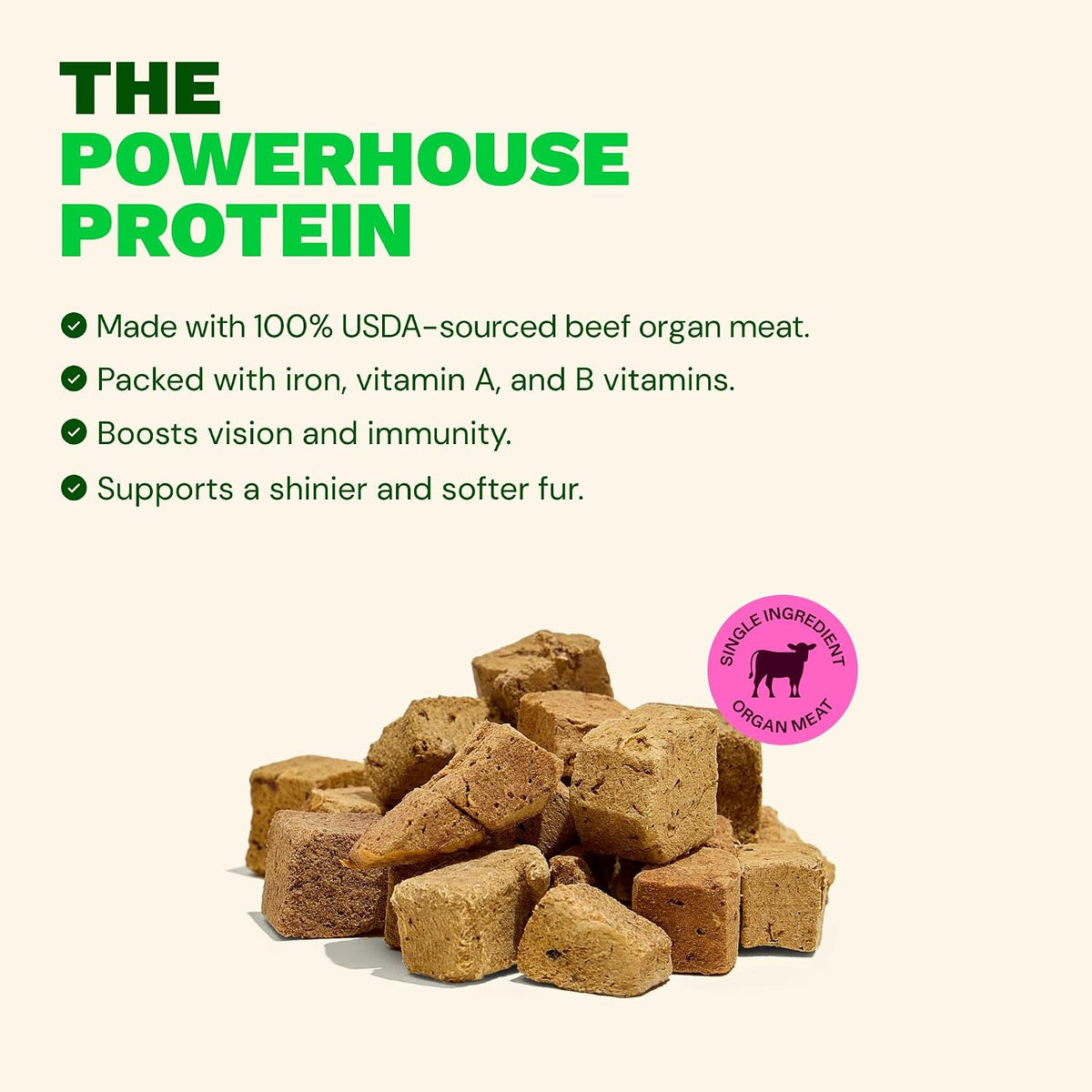 Get Joy freeze dried superfood dog treats nutritional benefits graphic