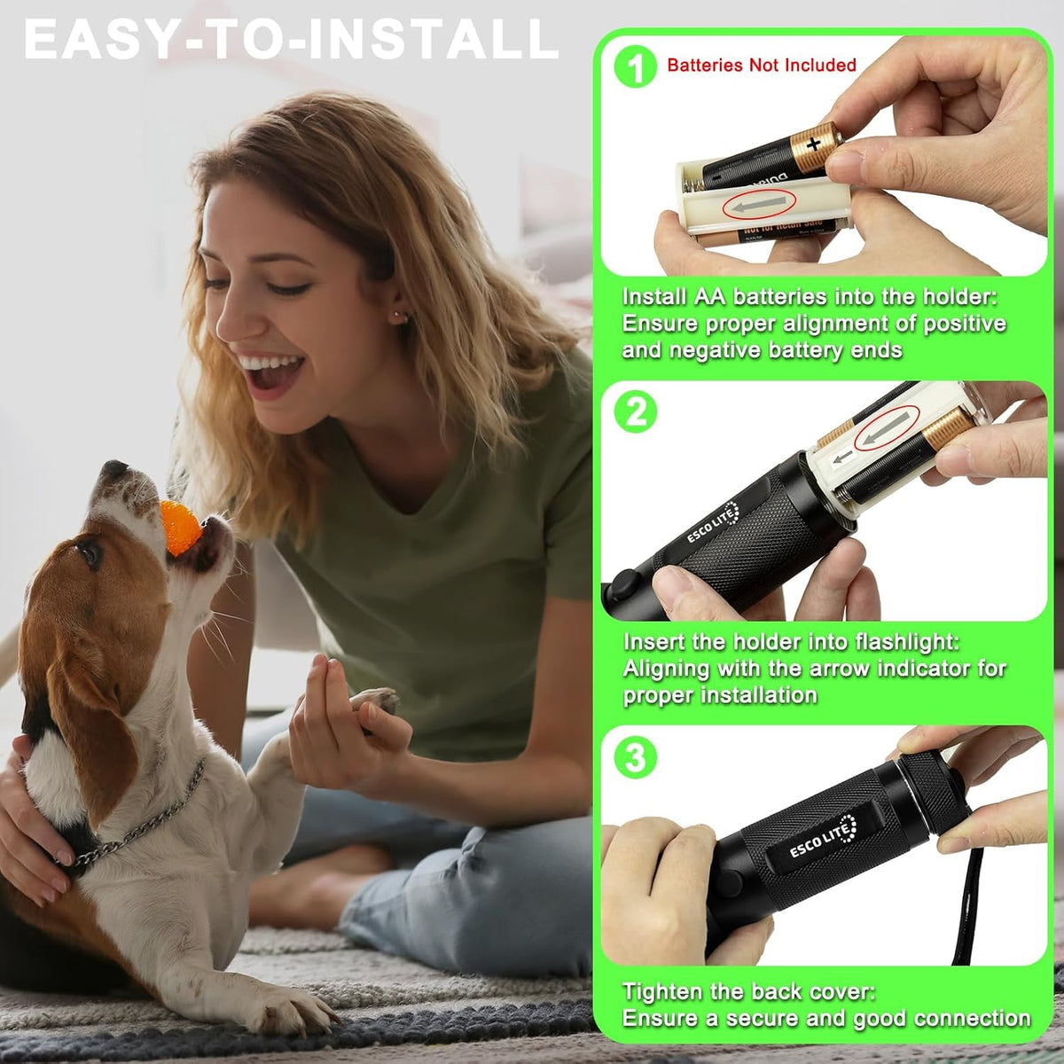 Escolite authentic USA imported pet urine detector flashlight package.