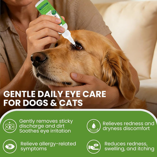 Gentle pet eye wash solution for cats and dogs removing tear stains