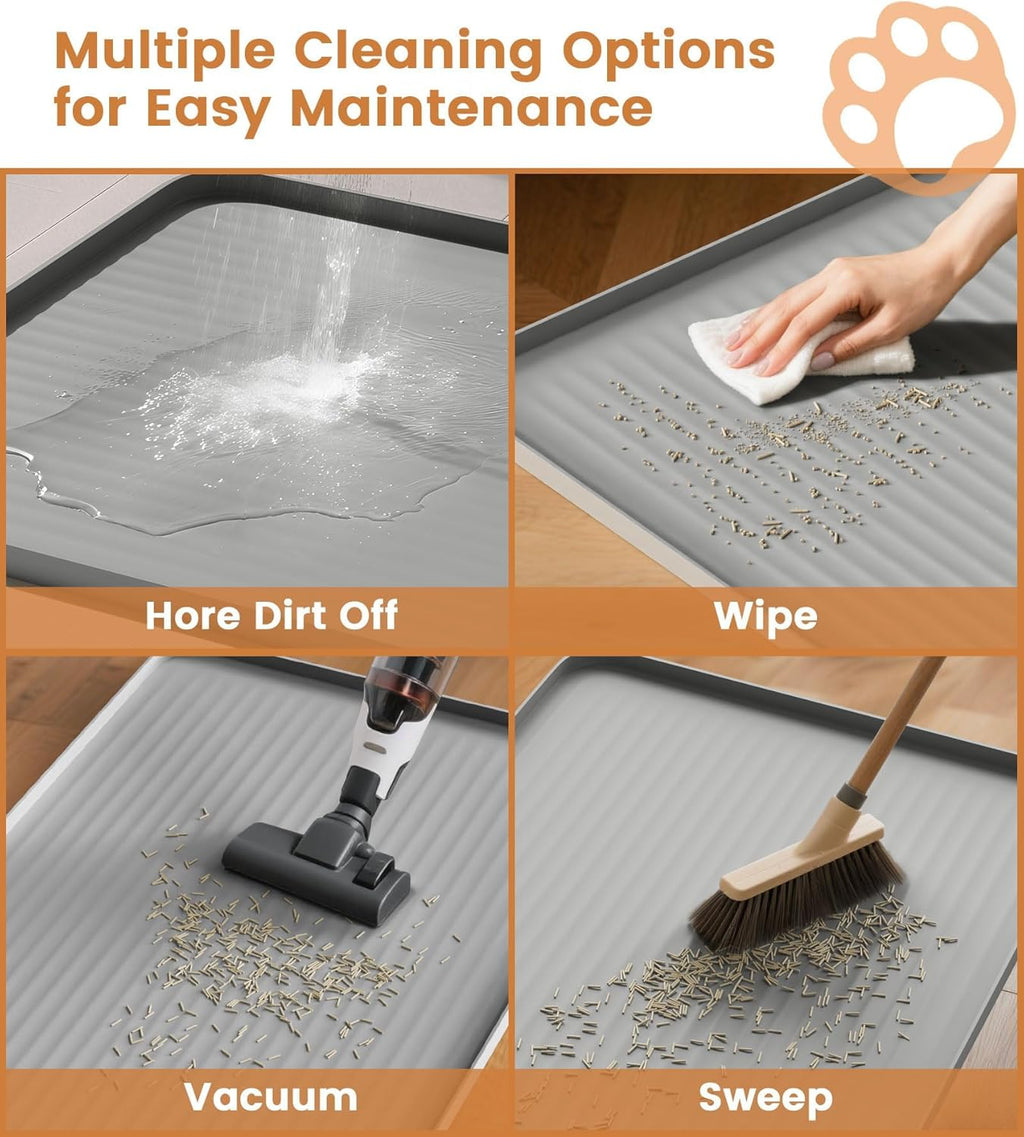 Hicooi thirty six by twenty four inches cat mat with paw friendly texture.
