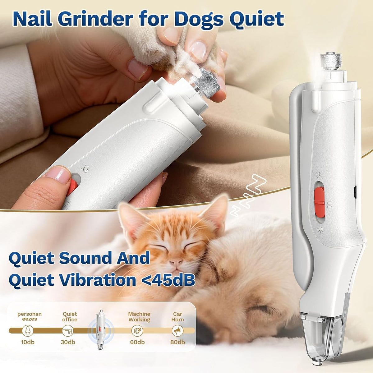 2-in-1 Dog & Cat Nail Clippers and Grinder with Catcher & 2 LED Lights - Image 4