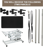 Afqxf pet grooming setup with adjustable overhead arm and dual safety grooming loops.