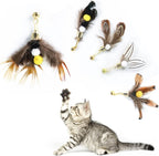 Eco friendly non toxic insect style cat feather toy replacement heads