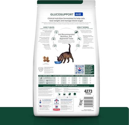 Hill's Pet Nutrition diabetic cat food packaging showcasing the chicken flavor formula details