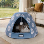 BALANCE Cat Beds for Indoor Cats, 2-in-1 Cat Bed Cave with Anti-Slip Bottom and Ultra-Soft Plush, Cozy Cats House Tent for Kittens and Small Dogs, 19 Inches, Blue - Image 11