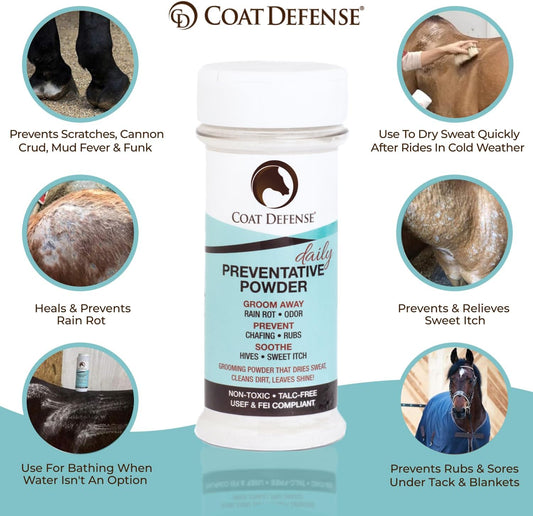 Equine rain rot treatment powder 8 ounce container