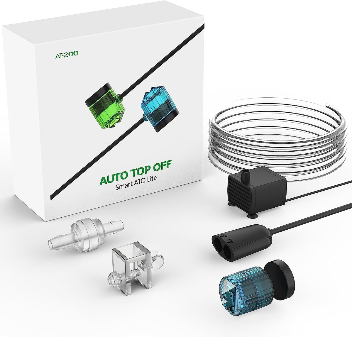 Useek Auto Top Off aquarium water system front view showing blue dual optical sensors