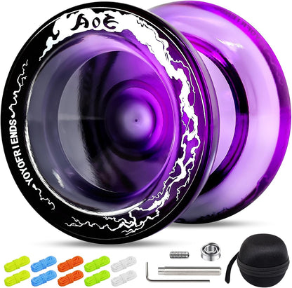 7YO AOE professional responsive yoyo blue and yellow front view