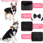 Gentleman dog suit vest back view showing metal leash D ring