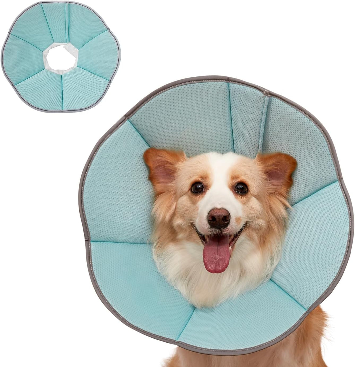 MAXFUT Dog Cone Collar,Soft Cone for Dogs to Stop Licking After Surgery,Non Inflatable Dog Donut Cone (Blue, XXL) - Image 9