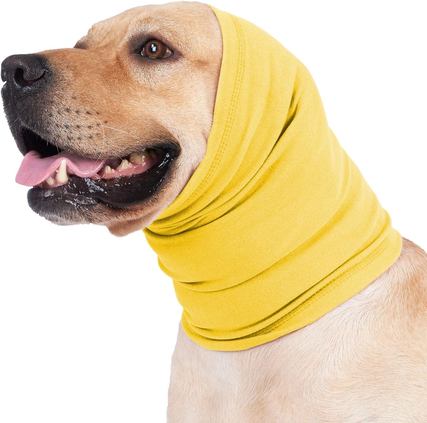 Meifsou Calming Hoodie for Dogs - Stretchy Dog Ear Cover, No Shake Anxiety Head Wrap Quiet Ears, Pet Snoods for Thunder, Lightning, Fireworks, Vet Visits, Grooming, Rabbit Plush Fabric, Pink M - Image 10