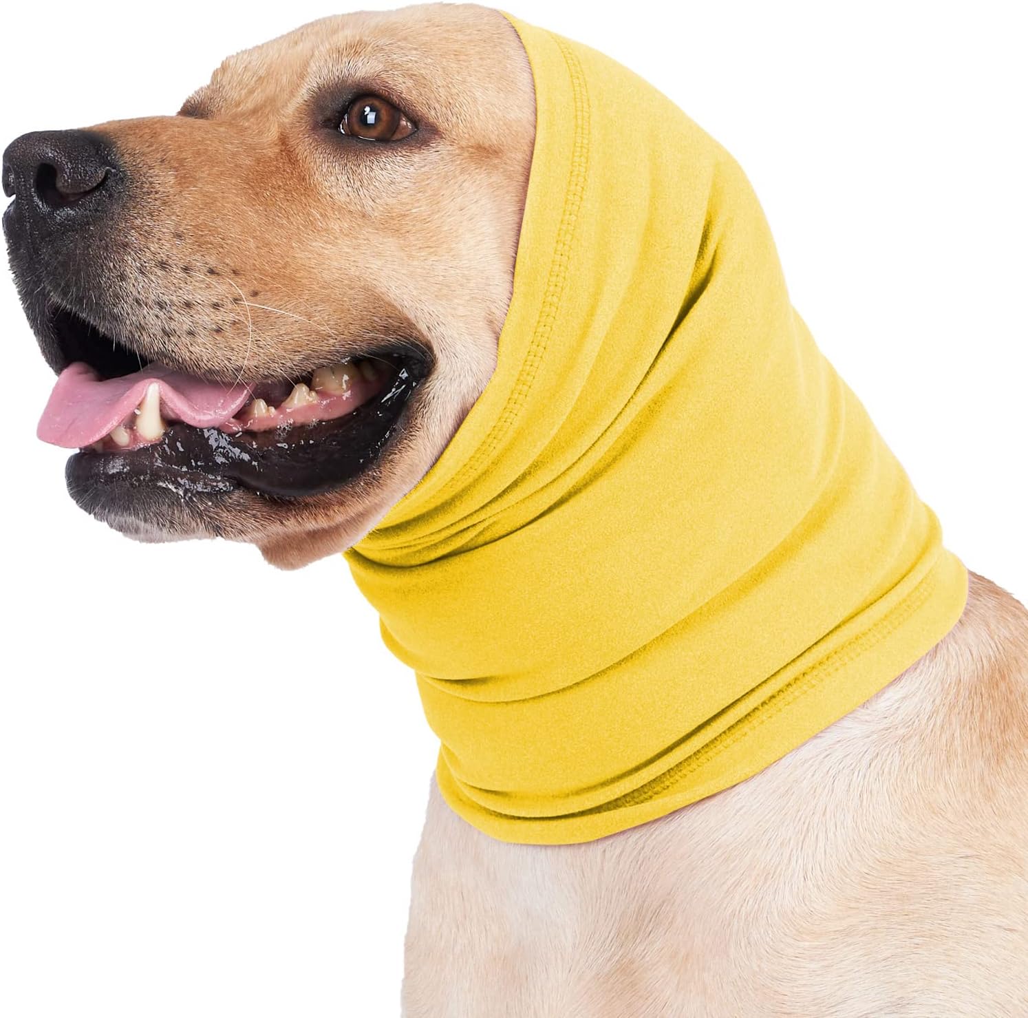 Meifsou Calming Hoodie for Dogs - Stretchy Dog Ear Cover, No Shake Anxiety Head Wrap Quiet Ears, Pet Snoods for Thunder, Lightning, Fireworks, Vet Visits, Grooming, Rabbit Plush Fabric, Pink M - Image 10