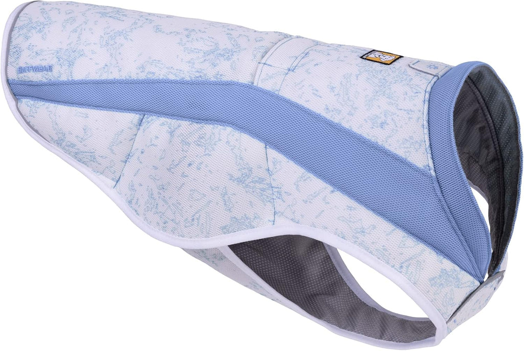 Adjustable fit breathable canine cooling vest on a medium breed