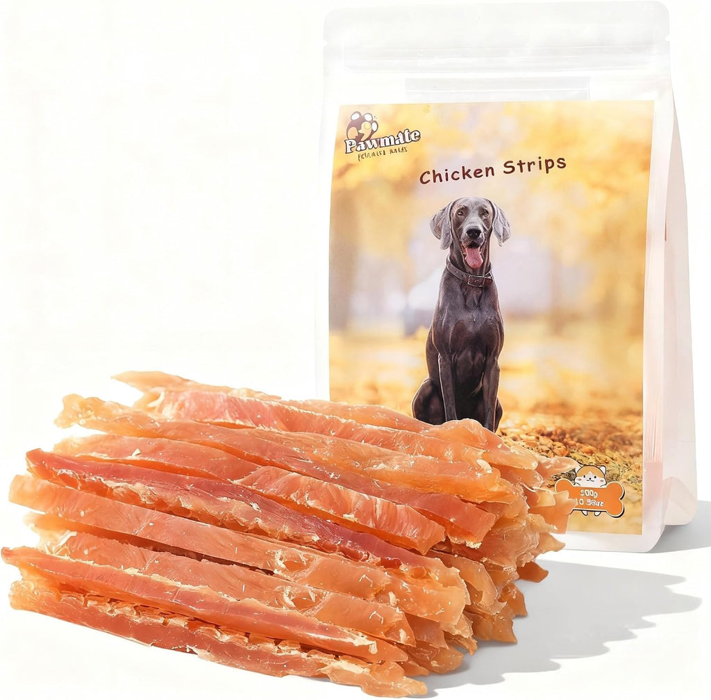 Pawmate Dog Treats Chicken Jerky Rings, Rawhide-Free Grain-Free Real Dried Tenders Natural Chicken Breast Dog Chewy Training Snacks for Small Medium Large Dogs Large Pack, 10.6 oz - Image 10