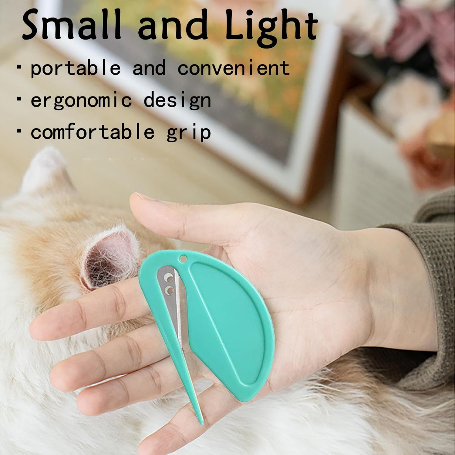Pet owner using Cyhdddr knotting comb on dog fur