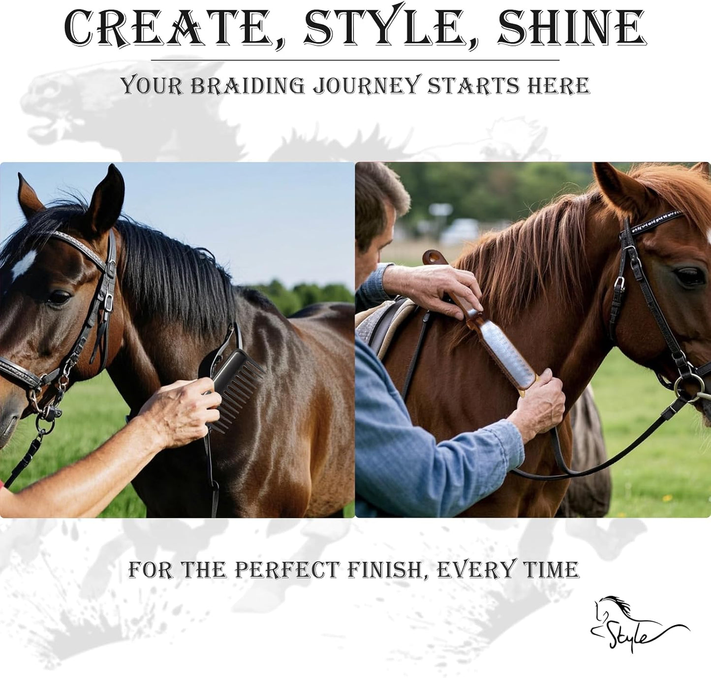 Almpal 11 piece grooming set for horse mane styling