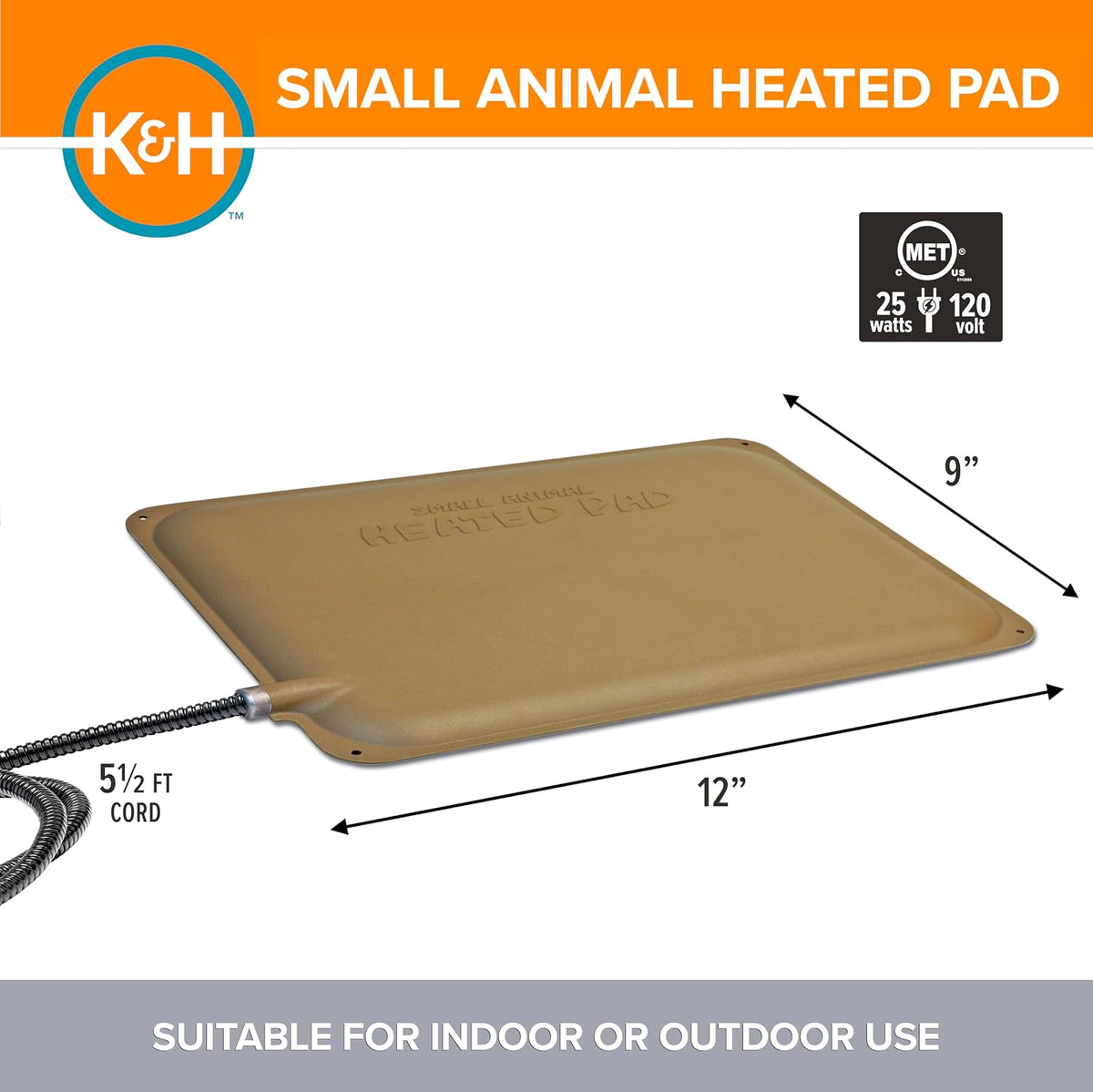K&H Pet Products small animal outdoor heated pad dimensions and layout