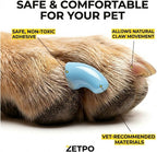 Comparison chart showing Zetpo dog nail cap sizing for various breeds