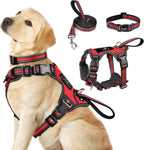 WINSEE Pet Harness Collar and Leash Set, All-in-one Reflective Dog Harness No Pull with Adjustable Buckles for Puppies, Small, Medium, Large, and Extra-Large Dogs (Large, Pink) - Image 11