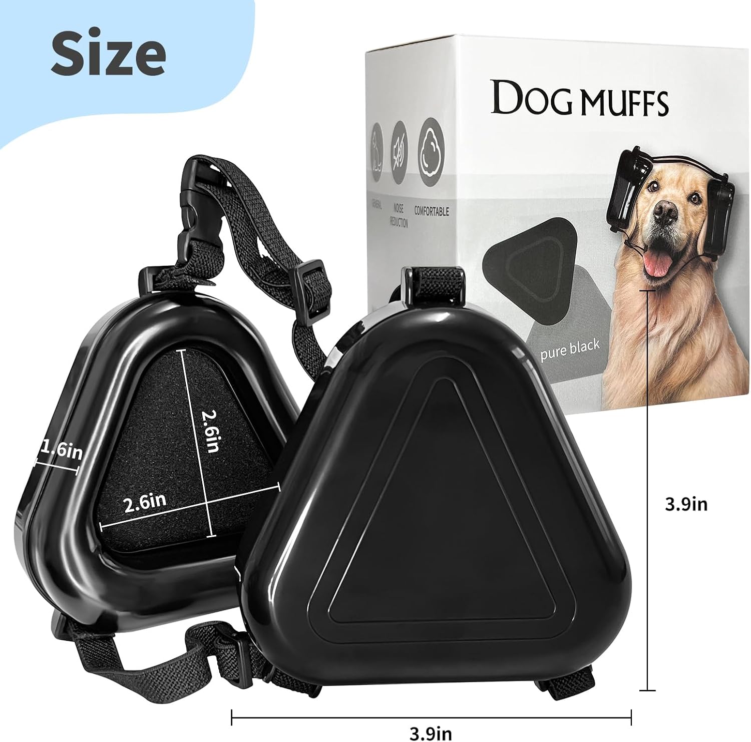 Adjustable canine hearing protection headphones side view