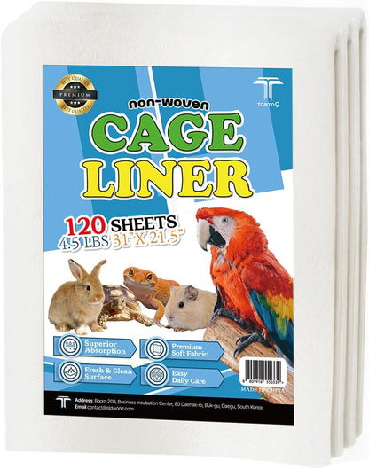 T TORTO9 Bird Cage Liner - 120 Paper Sheets, 20" x 18", 2.9 lb - Ideal for Pet Habitats, Bulk Pack for Long-Lasting Use, Newsprint Texture, Convenient Parcel Packaging - Image 12