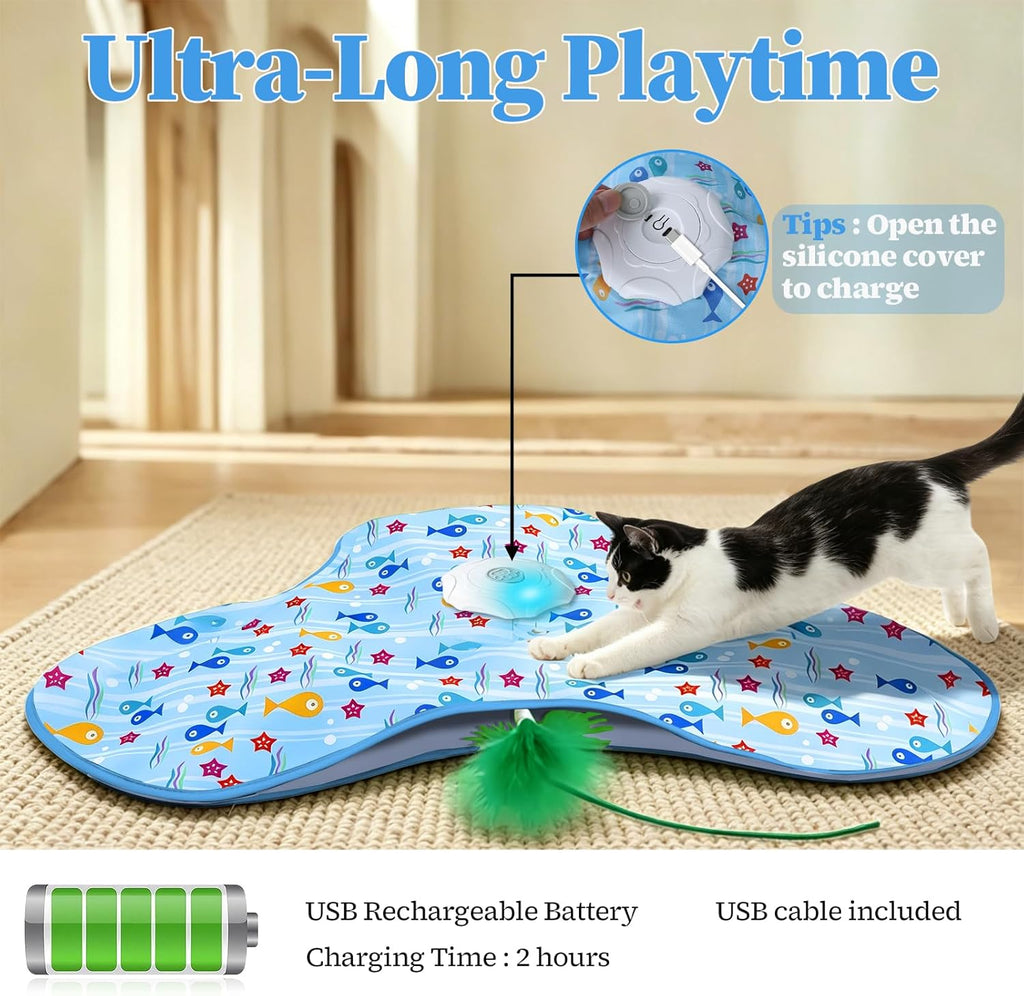 Orhomelife electronic kitten toy packaged box showing product features and specifications.