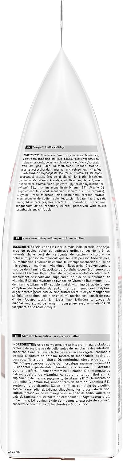 Royal Canin Hepatic dry dog food bag showing authentic premium pet nutrition facts