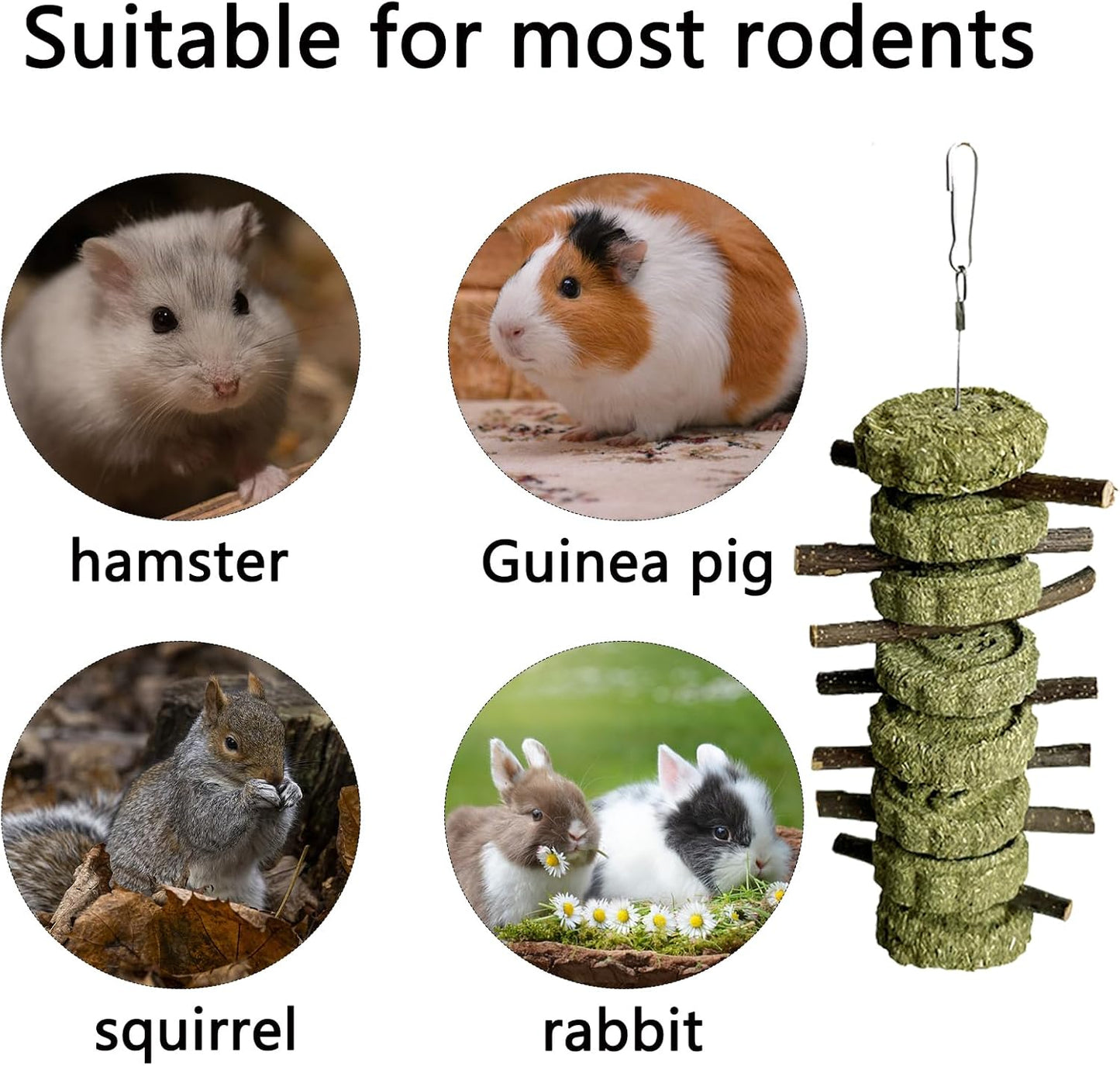 Guinea pig chew snacks showing the fibrous texture of healthy timothy grass treats.