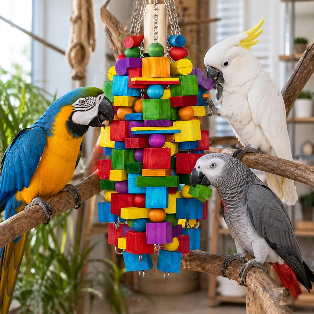 Zephyriel non toxic bird cage toy with edible dyes illustration