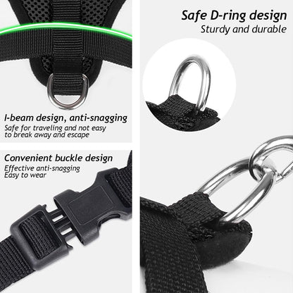 SALFSE small cat chest harness with reflective strips close up