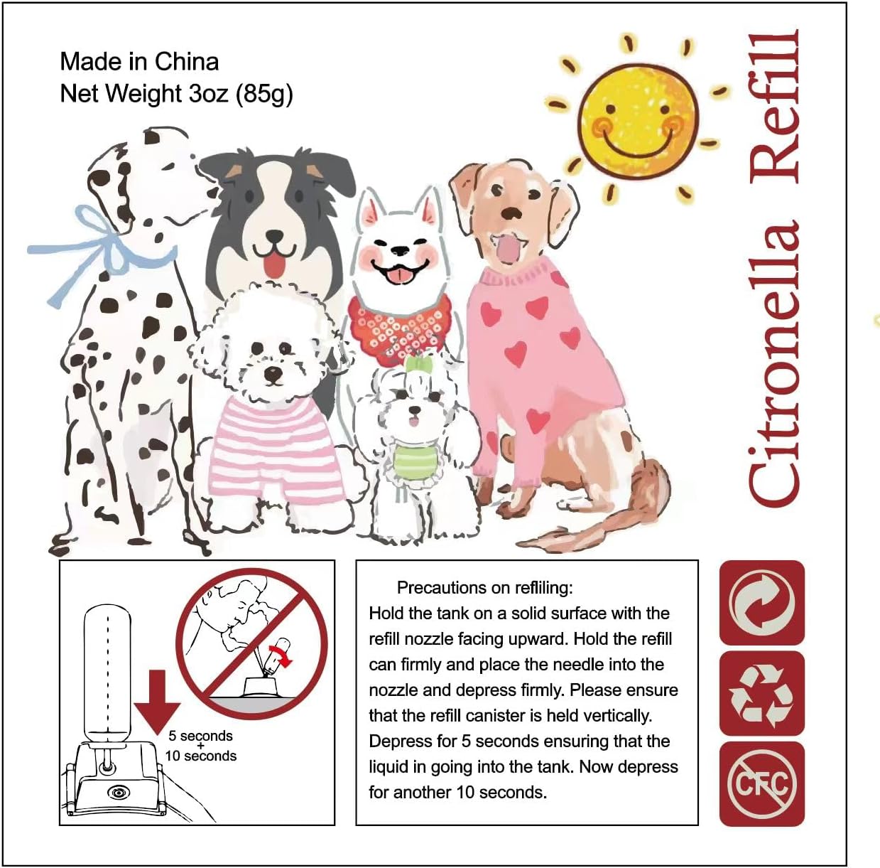 Eco-friendly citronella spray for dog training