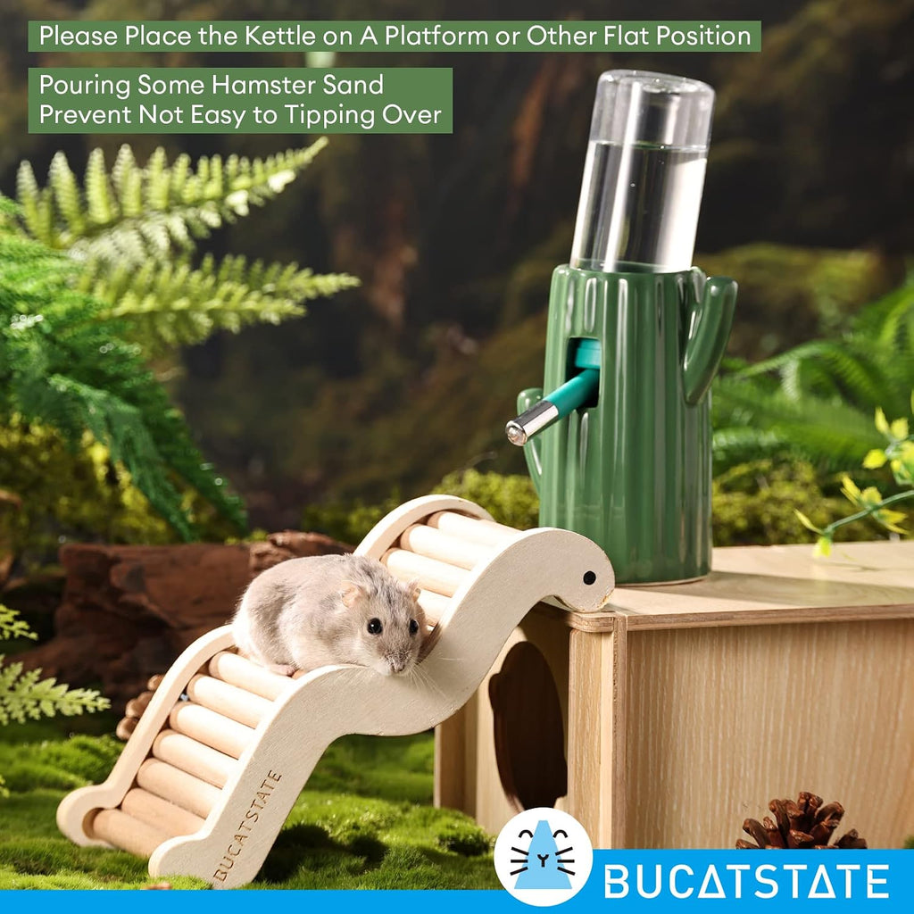 Bucatstate leakproof hamster water bottle with weighted base