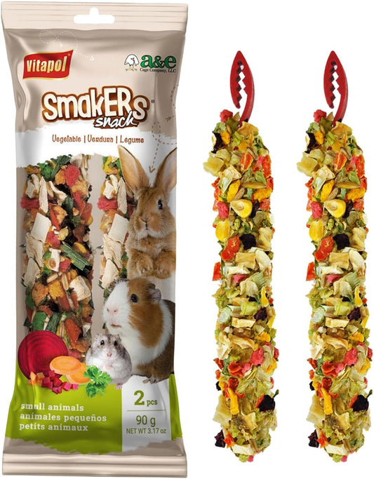 A&E Cage Company Vitapol Smakers Vegetable Treat Sticks front package view small animal snack