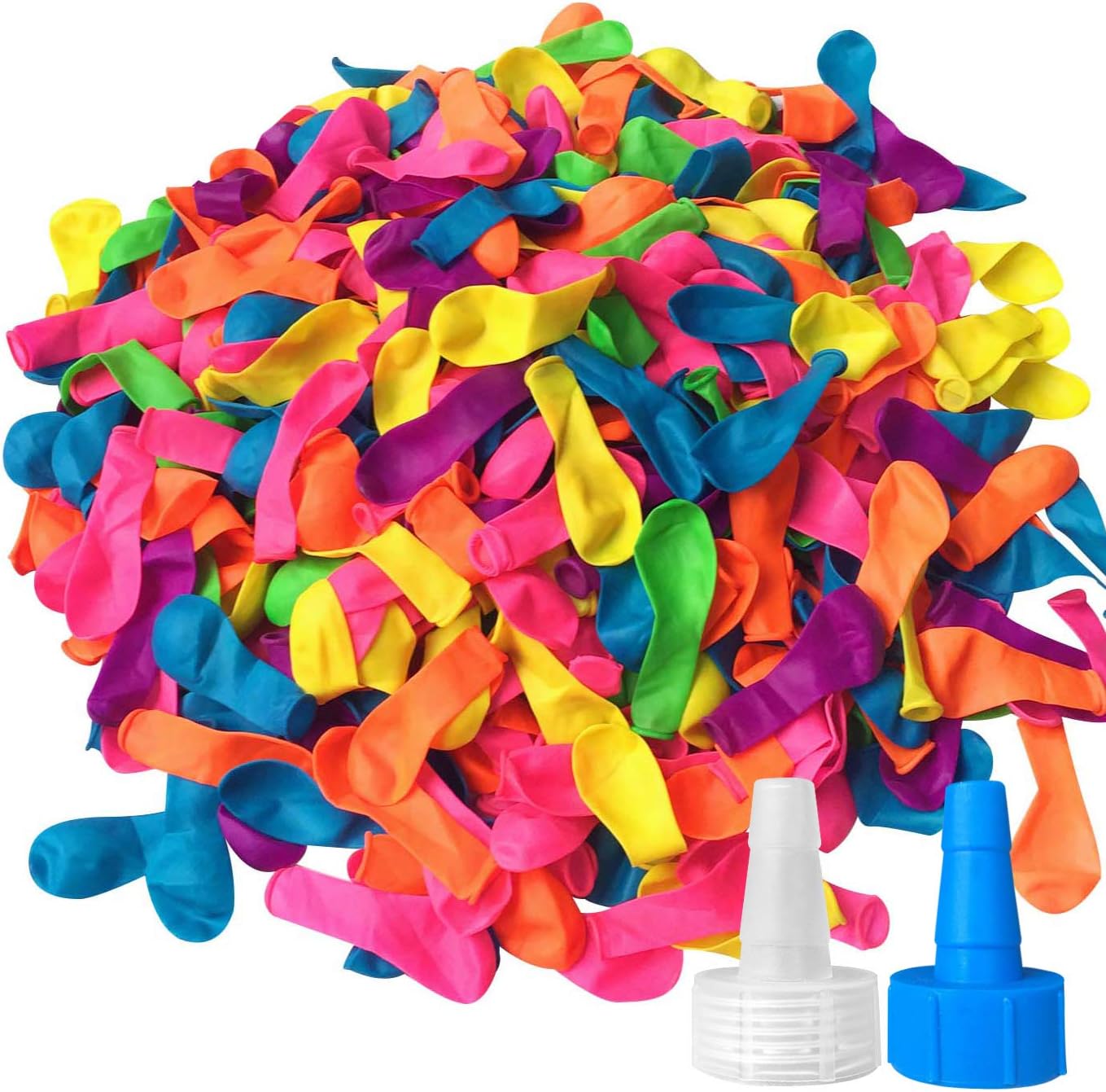 Hibery 1000 pack water balloons with refill kits front view showcasing multicolored latex bulk packaging.