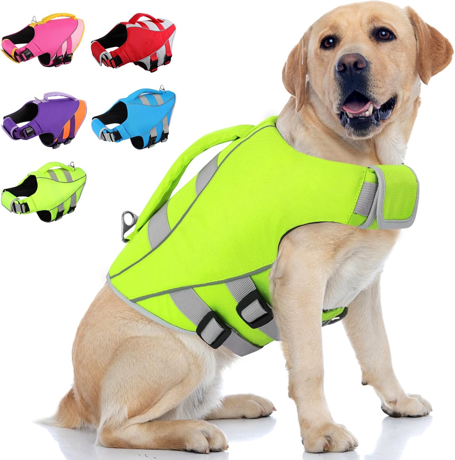 Queenmore Large Dog Life Jacket, Dog Life Vest for Swimming Boating, Puppy Life Jackets for Small Dogs, Ripstop Pet Life Vests with Rescue Handle Leash Hole, Safety Water Floating Vest, Hi-Vis Orange - Image 10